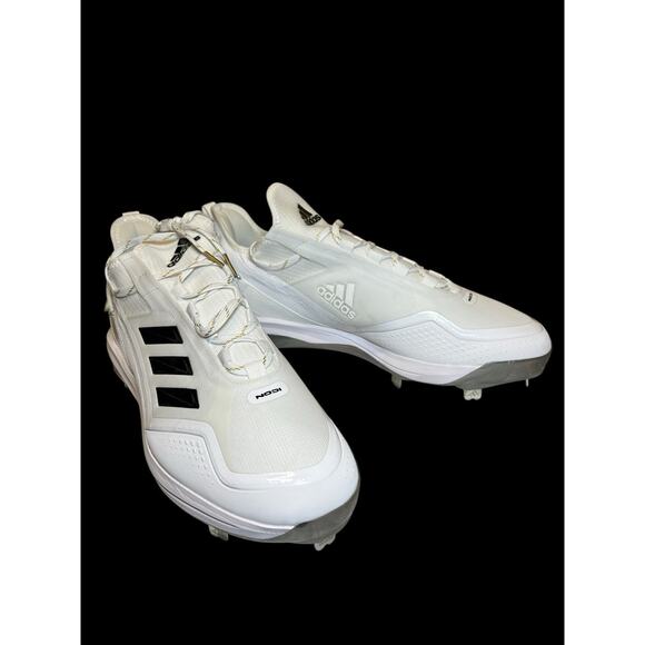 New Adidas Icon 7 Boost Baseball Metal Cleats White Black Mens Size 15 GX2803 - Picture 5 of 10